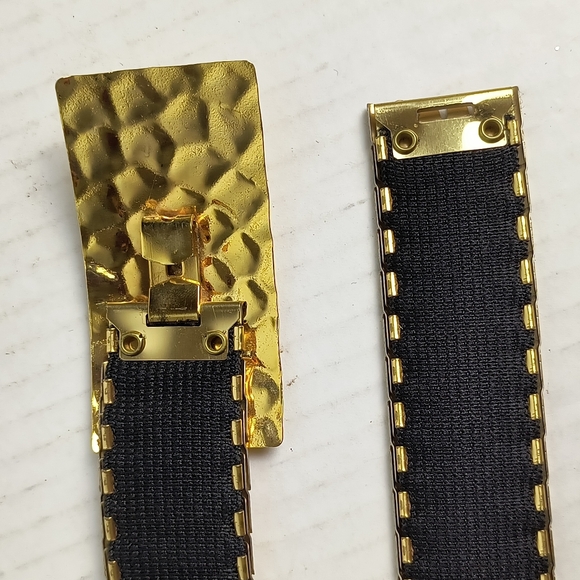 Statement Vintage 1990 Scalloped Fish Scale Stretch Belt Gold Tone Casual main image 4